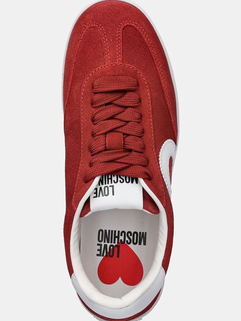 Love Moschino sneakersy zamszowe damskie kolor czerwony JA15112G1NIG0500