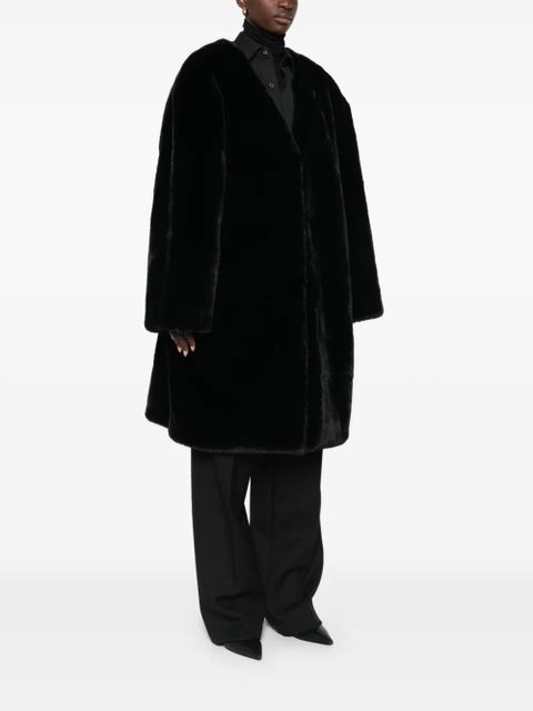 The Frankie Shop Matera faux fur coat - Black