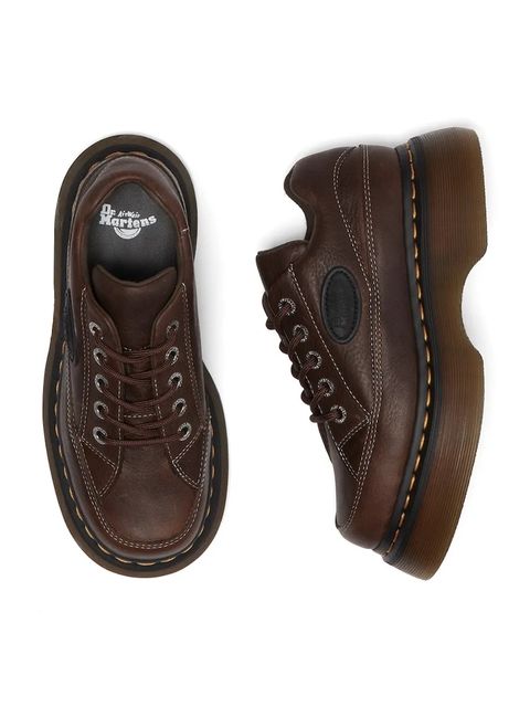 Dr. Martens półbuty skórzane Buzz 5i damskie kolor brązowy na platformie DM41129200