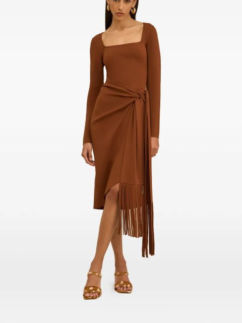 Cult Gaia Lera fringed midi dress - Brown - zdjęcie produktu nr 1