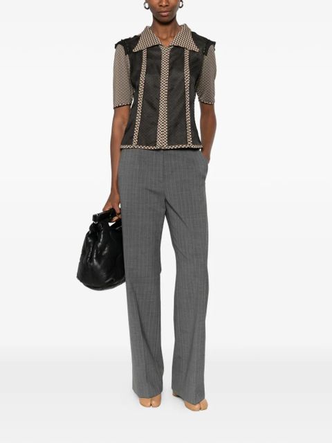 Maison Margiela checked panelled shirt - Black