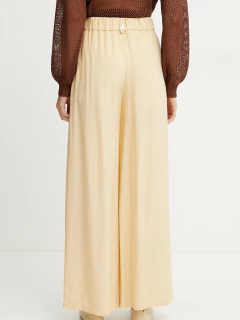 Patrizia Pepe spodnie damskie kolor beżowy szerokie high waist 2P1673 A057