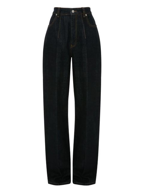Victoria Beckham cinched high-waisted jeans - Blue - zdjęcie produktu nr 1