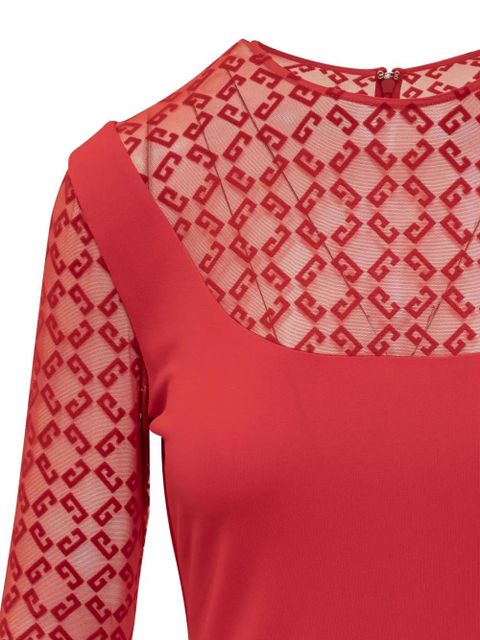 Givenchy monogram-pattern midi dress - Red