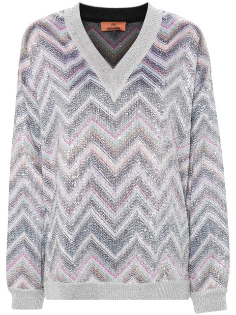 Missoni zigzag sequin-embellished jumper - Grey - zdjęcie produktu nr 1