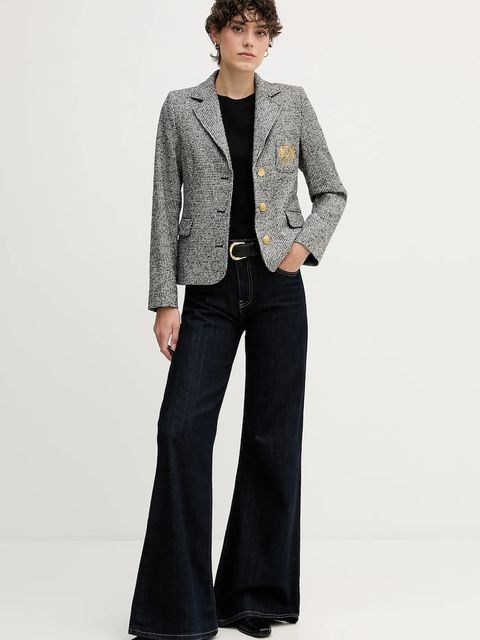 Tommy Hilfiger marynarka z dodatkiem wełny kolor czarny jednorzędowa wzorzysta WW0WW48786