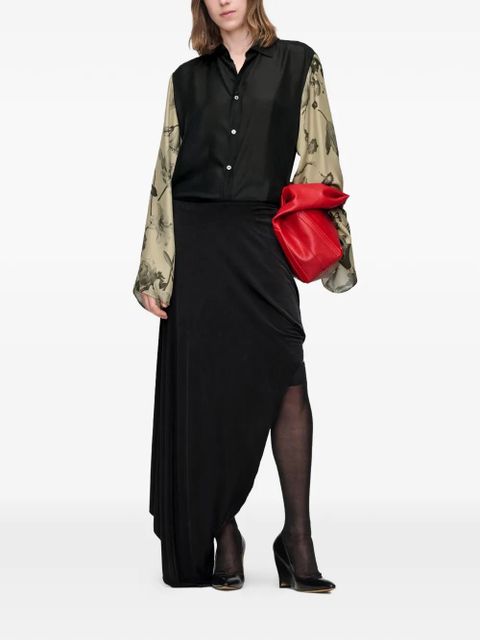 Maison Margiela floral-sleeves shirt - Black - zdjęcie produktu nr 2