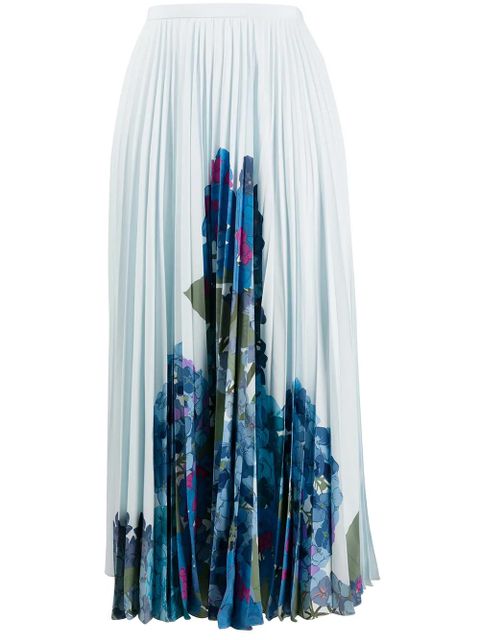 Valentino Garavani floral print pleated midi skirt - Blue - zdjęcie produktu nr 1