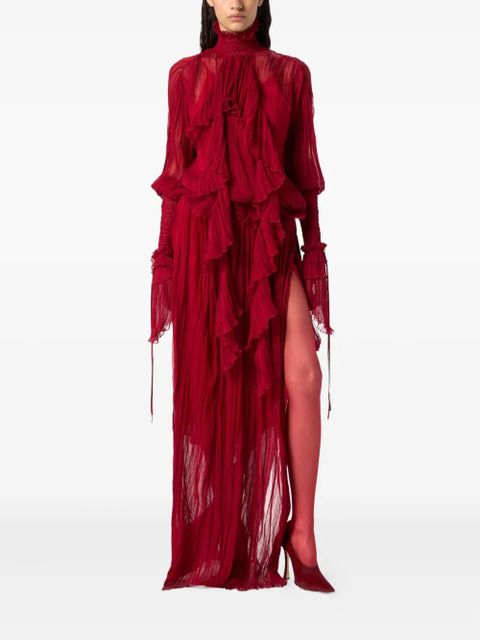 Blumarine ruffled maxi dress - Red