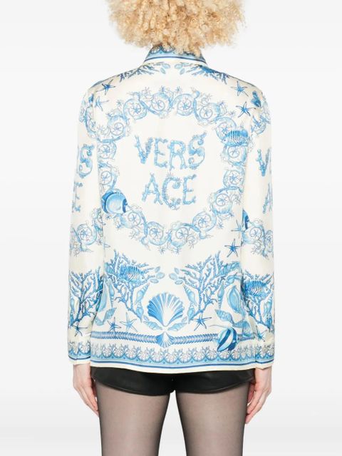 Versace seashell-print shirt - Blue