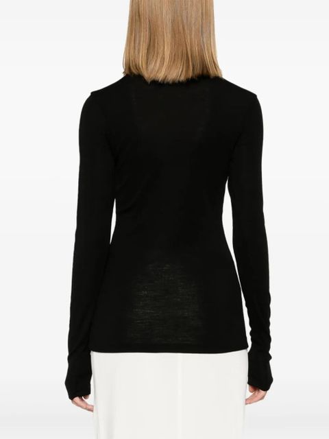 Róhe crew-neck long-sleeve t-shirt - Black