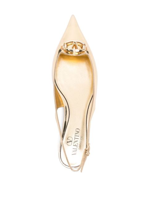 Valentino Garavani 25mm VLogo slingback pumps - Gold