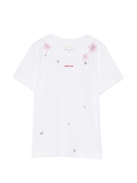 SHUSHU/TONG floral appliqué T-shirt - White - zdjęcie produktu nr 1