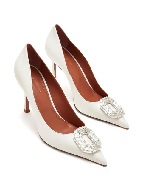 Amina Muaddi Camelia crystal-embellishment pumps - White - zdjęcie produktu nr 2