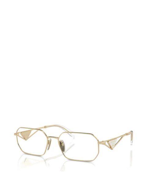 Prada Eyewear geometric logo glasses - Gold - zdjęcie produktu nr 2