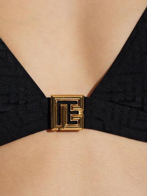 Balmain logo plaque bikini - Black