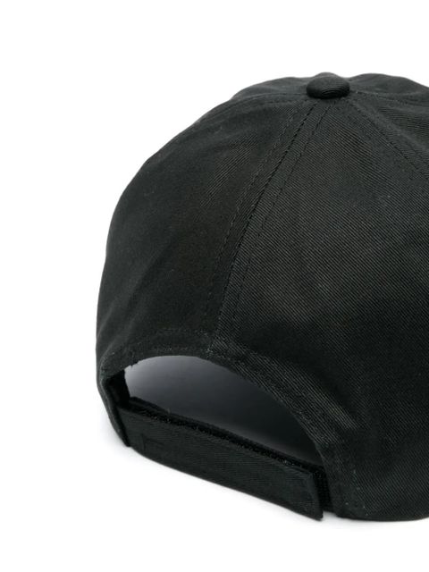 GANNI logo-embroidered cotton baseball cap - Black - zdjęcie produktu nr 2