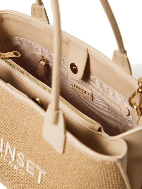 TWINSET woven tote bag - Neutrals