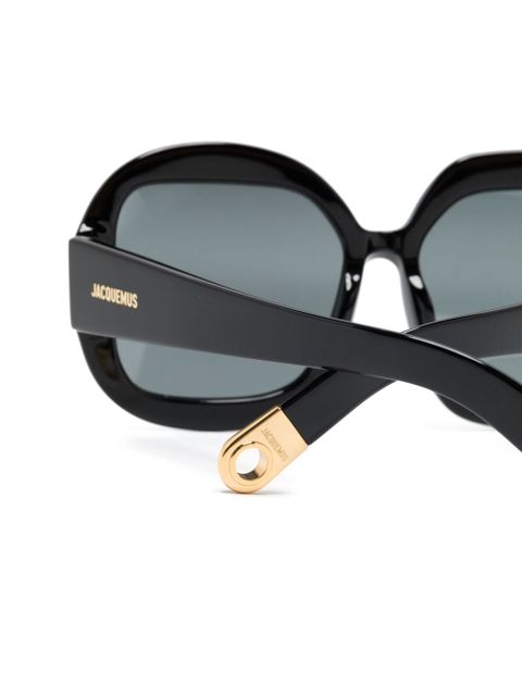 Jacquemus Les Lunettes Carré Rond oversize-frame sunglasses - Black