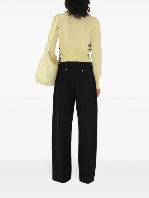 Burberry argyle-intarsia cropped cotton jumper - Yellow