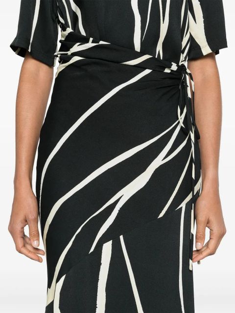 Nanushka striped crepe midi dress - Black