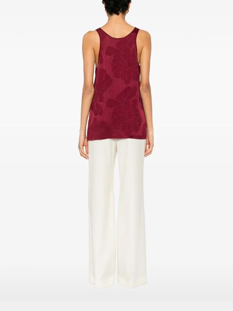Chloé floral-jacquard tank top - Red
