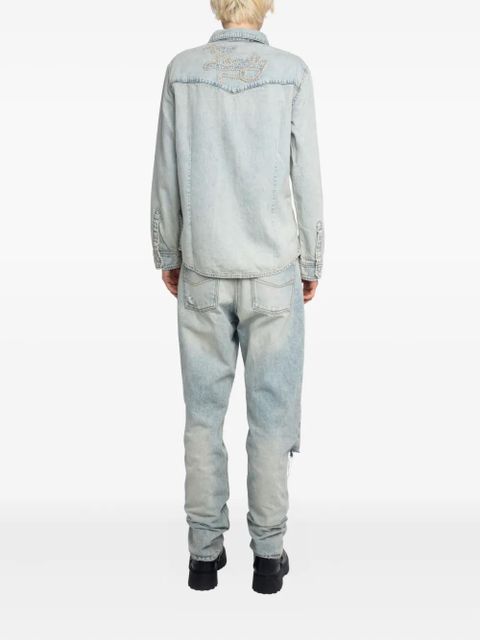 Zadig&Voltaire Saby stud-embellished denim shirt - Blue