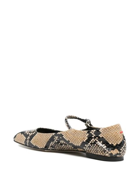 Aeyde Uma snake-print ballet flats - Neutrals