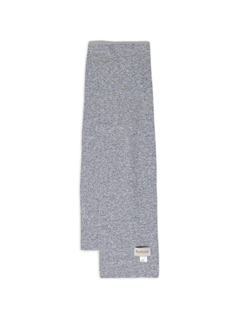 Barbour logo-plaque beanie hat and scarf set - Grey
