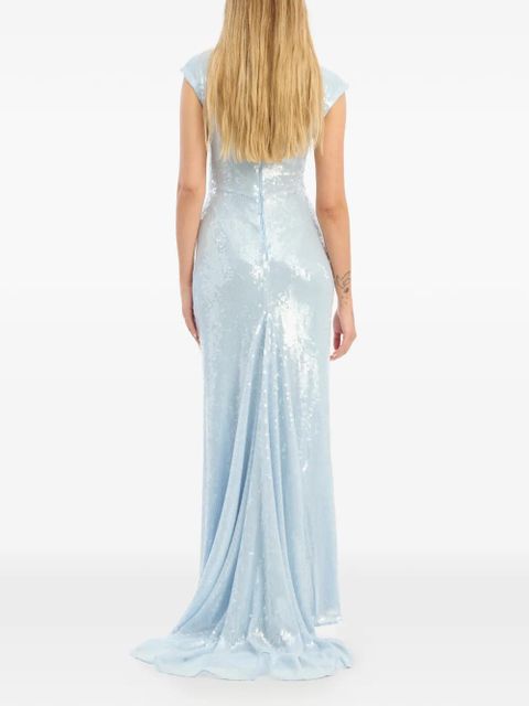 ROTATE BIRGER CHRISTENSEN sequin cap-sleeve maxi dress - Blue