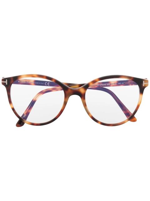 TOM FORD Eyewear FT5742B round-frame glasses - Brown - zdjęcie produktu nr 1
