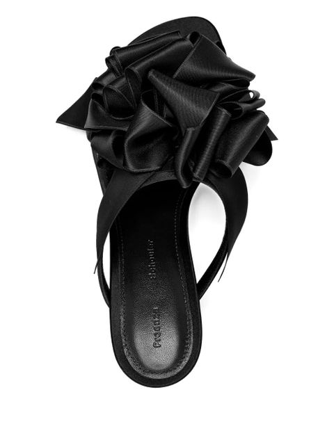 Proenza Schouler 60mm rose-embellishment heeled sandals - Black - zdjęcie produktu nr 2