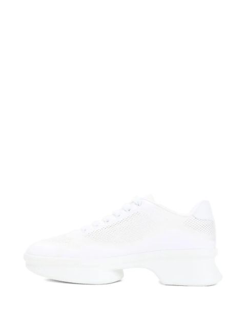 Prada mesh-panel lace-up sneakers - White