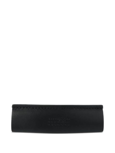 MM6 Maison Margiela logo-detail leather hair clip - Black - zdjęcie produktu nr 1