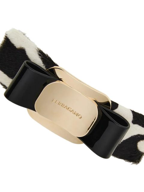 Ferragamo Vara Bow zebra-print hairclip - Black - zdjęcie produktu nr 2