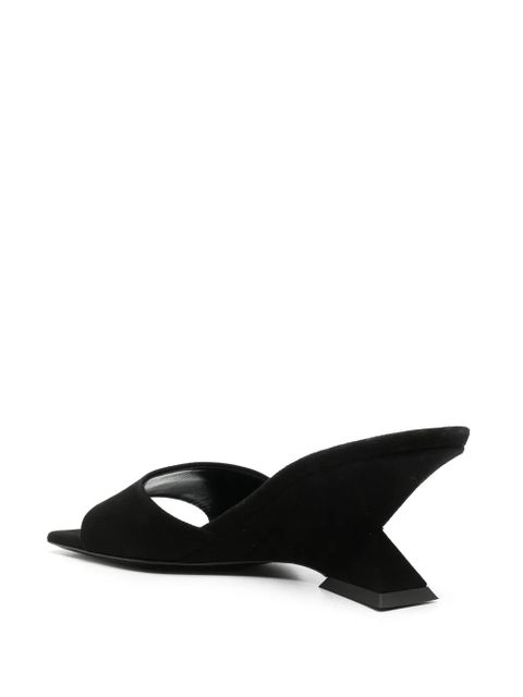 The Attico Cheope 75mm suede sandals - Black