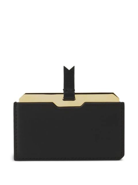 Lanvin gold-stamp leather card holder - Black