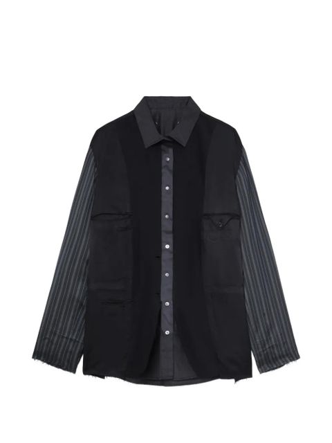 Maison Margiela striped panelled shirt jacket - Black - zdjęcie produktu nr 1