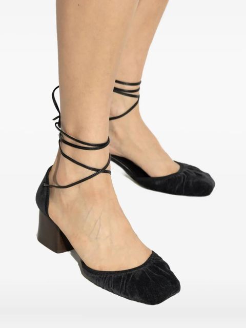 LEMAIRE 60mm lace-up gathered pumps - Blue