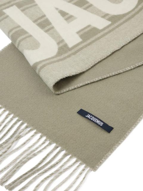Jacquemus striped logo scarf - Neutrals