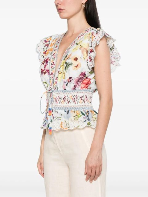 FARM Rio Greek Garden blouse - White