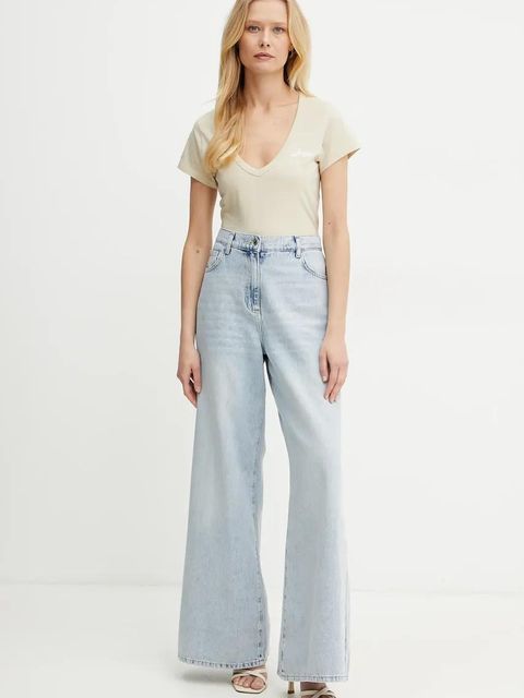 BOSS Orange t-shirt bawełniany damski kolor beżowy 50540432 - zdjęcie produktu nr 2