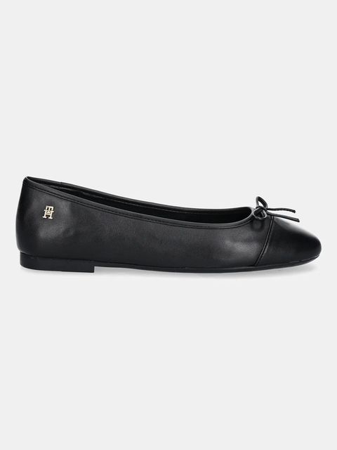 Tommy Hilfiger baleriny skórzane TOE CAP LEATHER BALLERINA - zdjęcie produktu nr 1