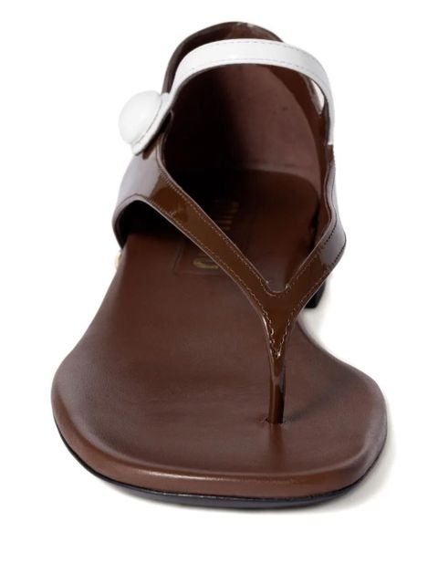 Miu Miu patent-leather sandals - Brown