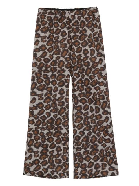 Nanushka animal-print elastic-waist straight trousers - Brown - zdjęcie produktu nr 1
