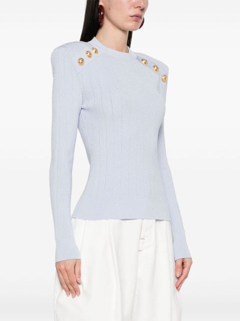 Balmain button-detailed sweater - Blue