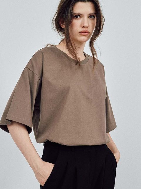 MUUV. t-shirt bawełniany READY TO WEAR kolor beżowy - zdjęcie produktu nr 1