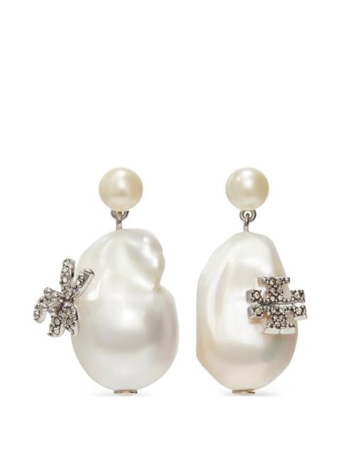 Tory Burch Moondance pear and flower drop earrings - Silver - zdjęcie produktu nr 1