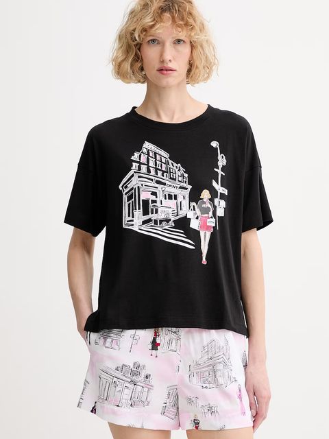 DKNY piżama damska z bawełną - zdjęcie produktu nr 1