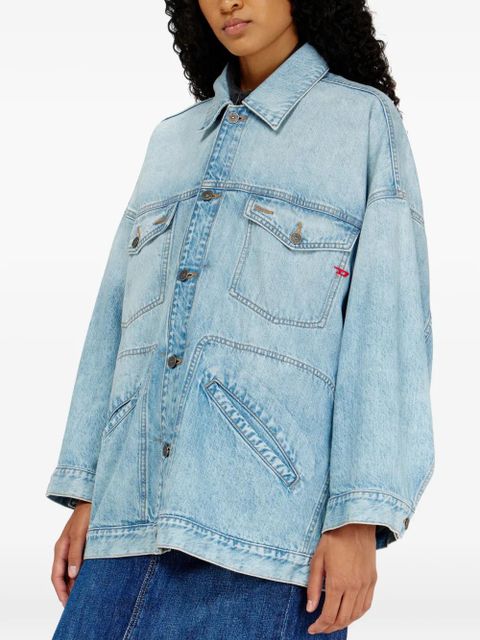 Diesel DE-LIN bartack-stitch denim jacket - Blue